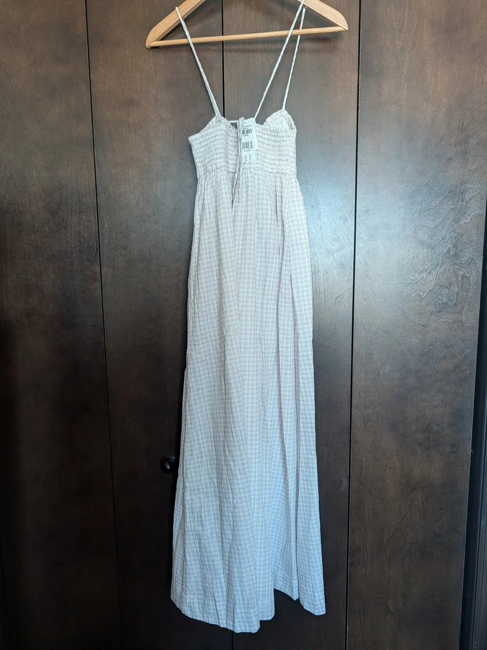 Abercrombie & Fitch White Smocked Maxi Dress